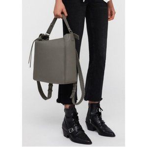 All Saints Grey Leather Convertible Backpack Leather backpack All Saints Grey in Leather - 22141607 main image 4